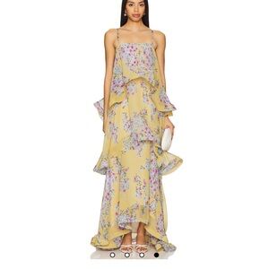 Elliatt Yellow Floral Maxi Dress